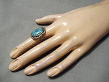 Exquisite Vintage Native American Navajo Pilot Mountain Turquoise Sterling Silver Old-Nativo Arts
