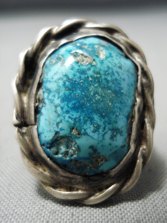 Exquisite Vintage Native American Navajo Pilot Mountain Turquoise Sterling Silver Old-Nativo Arts