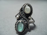 Exquisite Vintage Navajo Native American Abalone Sterling Silver Ring-Nativo Arts