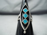 Exquisite Vintage Navajo Native American Turquoise Sterling Silver Ring-Nativo Arts