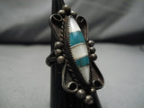 Exquisite Vintage Navajo Turquoise Pearl Sterling Silver Native American Ring-Nativo Arts