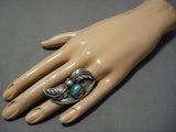 Exquisite Vintage Navajo Turquoise Sterling Silver Native American Ring-Nativo Arts