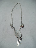 Exquisite Zuni Native American Coral Cluster Sterling Silver Necklace-Nativo Arts