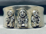 Extremely Detailed Vintage Native American Navajo Native American Navajo Storyteller Sterling Silver Bracelet-Nativo Arts