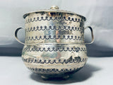Extremely Important Vintage Native American Navajo Kee Joe Benally Sterling Silver Pot-Nativo Arts