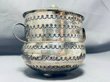 Extremely Important Vintage Native American Navajo Kee Joe Benally Sterling Silver Pot-Nativo Arts
