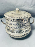 Extremely Important Vintage Native American Navajo Kee Joe Benally Sterling Silver Pot-Nativo Arts