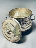 Extremely Important Vintage Native American Navajo Kee Joe Benally Sterling Silver Pot-Nativo Arts