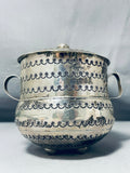 Extremely Important Vintage Native American Navajo Kee Joe Benally Sterling Silver Pot-Nativo Arts