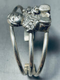 Extremely Intricate Vintage Native American Navajo Sterling Silver Bracelet Cuff-Nativo Arts