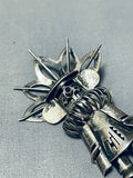 Extremely Intricate Vintage Native American Navajo Sterling Silver Kachina Pin-Nativo Arts