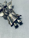 Extremely Intricate Vintage Native American Navajo Sterling Silver Kachina Pin-Nativo Arts