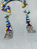 Extremely Intricate Vintage Native American Zuni Turquoise Kachina Sterling Silver Necklace-Nativo Arts