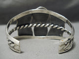 Extremely Rare Vintage Native American Navajo Blue Wind Turquoise Sterling Silver Bracelet Old-Nativo Arts