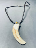 Extremely Rare Vintage Native American Navajo Boar Sterling Silver Necklace-Nativo Arts