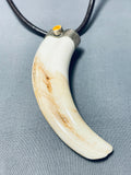 Extremely Rare Vintage Native American Navajo Boar Sterling Silver Necklace-Nativo Arts