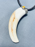 Extremely Rare Vintage Native American Navajo Boar Sterling Silver Necklace-Nativo Arts
