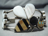 Extremely Rare Vintage Native American Zuni Turquoise Bumbe Bee Sterling Silver Bracelet-Nativo Arts
