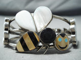 Extremely Rare Vintage Native American Zuni Turquoise Bumbe Bee Sterling Silver Bracelet-Nativo Arts