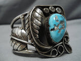 Extremely Rare Vintage Navajo Persin Turquoise Native American Bracelet Old-Nativo Arts