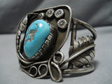 Extremely Rare Vintage Navajo Persin Turquoise Native American Bracelet Old-Nativo Arts