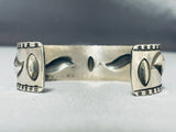 Eyecatching Al Cleveland Native American Navajo Sterling Silver Bracelet-Nativo Arts