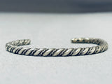 Fabulous Native American Navajo Sterling Silver Twist Bracelet-Nativo Arts