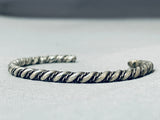 Fabulous Native American Navajo Sterling Silver Twist Bracelet-Nativo Arts