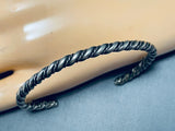 Fabulous Native American Navajo Sterling Silver Twist Bracelet-Nativo Arts