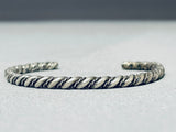 Fabulous Native American Navajo Sterling Silver Twist Bracelet-Nativo Arts