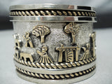 Fabulous Navajo Sterling Silver And Gold Storyteller Bracelet Native American-Nativo Arts
