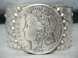 Fabulous San Felipe 1902 Silver Dollar Sterling Silver Bracelet Signed-Nativo Arts