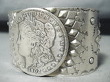 Fabulous San Felipe 1902 Silver Dollar Sterling Silver Bracelet Signed-Nativo Arts