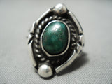 Fabulous Vintage Native American Navajo Cerrillos Turquoise Sterling Silver Ring-Nativo Arts