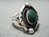 Fabulous Vintage Native American Navajo Cerrillos Turquoise Sterling Silver Ring-Nativo Arts