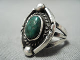 Fabulous Vintage Native American Navajo Cerrillos Turquoise Sterling Silver Ring-Nativo Arts