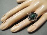 Fabulous Vintage Native American Navajo Cerrillos Turquoise Sterling Silver Ring-Nativo Arts