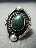 Fabulous Vintage Native American Navajo Cerrillos Turquoise Sterling Silver Ring-Nativo Arts