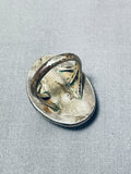 Fabulous Vintage Native American Navajo Green Turquoise Sterling Silver Ring-Nativo Arts