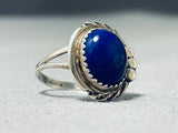 Fabulous Vintage Native American Navajo Lapis Sterling Silver Ring-Nativo Arts