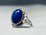 Fabulous Vintage Native American Navajo Lapis Sterling Silver Ring-Nativo Arts