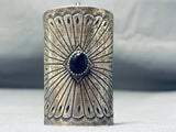 Fabulous Vintage Native American Navajo Signed Black Onyx Sterling Silver Large Hairclip-Nativo Arts