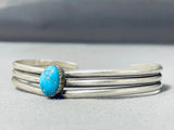 Fabulous Vintage Native American Navajo Signed Morenci Turquoise Sterling Silver Bracelet-Nativo Arts