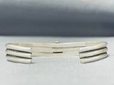 Fabulous Vintage Native American Navajo Signed Morenci Turquoise Sterling Silver Bracelet-Nativo Arts