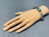 Fabulous Vintage Native American Navajo Signed Morenci Turquoise Sterling Silver Bracelet-Nativo Arts