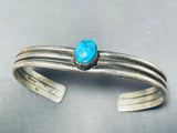 Fabulous Vintage Native American Navajo Signed Morenci Turquoise Sterling Silver Bracelet-Nativo Arts