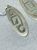 Fabulous Vintage Native American Navajo Sterling Silver Overlay Earrings-Nativo Arts