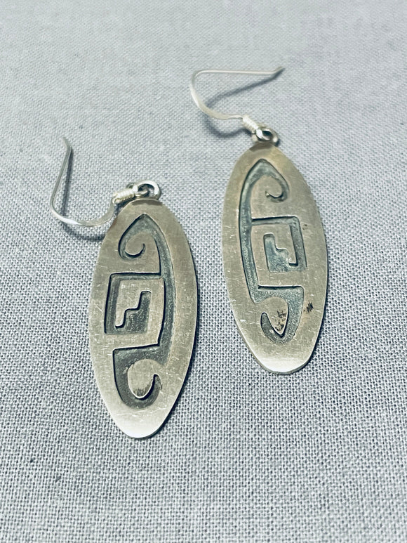 Fabulous Vintage Native American Navajo Sterling Silver Overlay Earrings-Nativo Arts