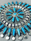 Fabulous Vintage Native American Navajo Tommy Lowe Signed Turquoise Sterling Silver Pin/ Pendant-Nativo Arts