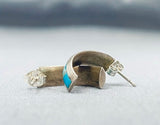 Fabulous Vintage Native American Navajo Turquoise Sterling Silver Earrings-Nativo Arts